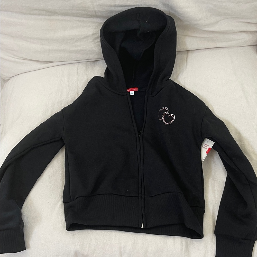 Ty Black Kids Jacket with Heart Design